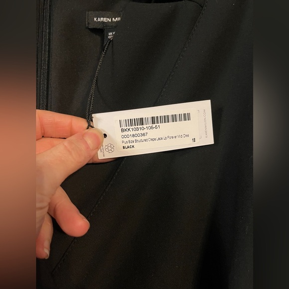 Karen Millen Plus Size Structured Crepe Lace Up Forever Midi Dress Size - Picture 4 of 8